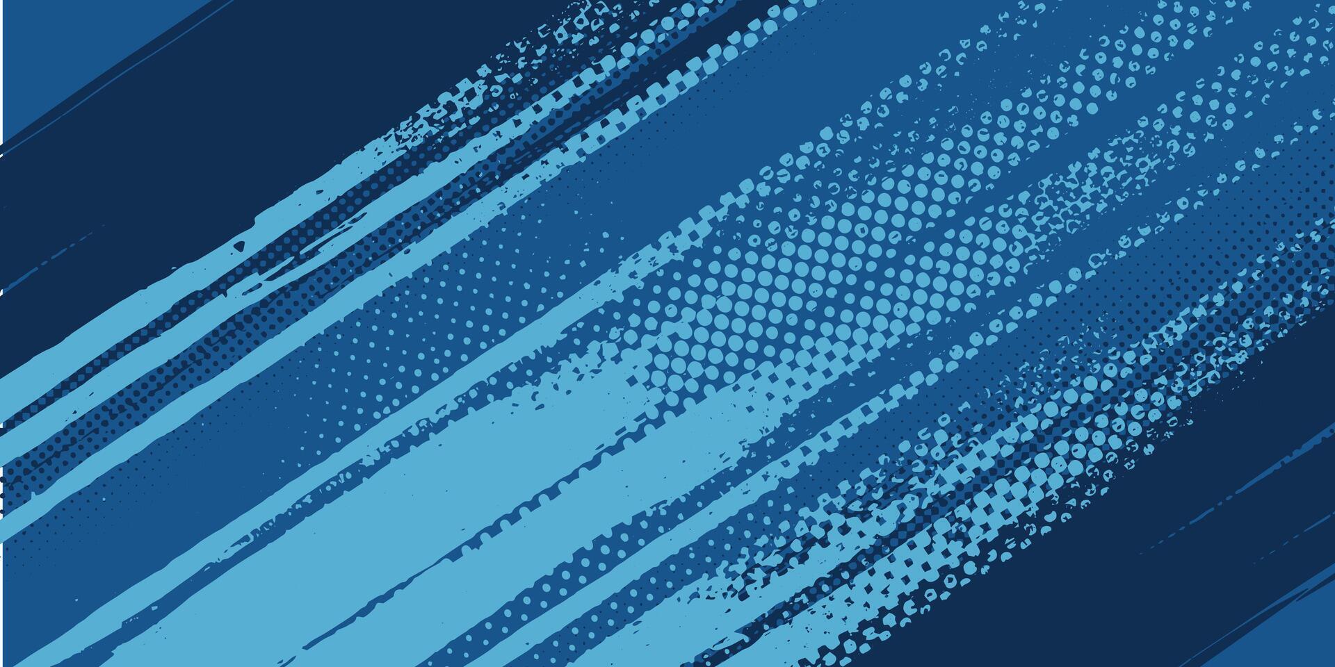 Abstract Blue Grunge Background with Halftone Dots and Diagonal Lines. vector