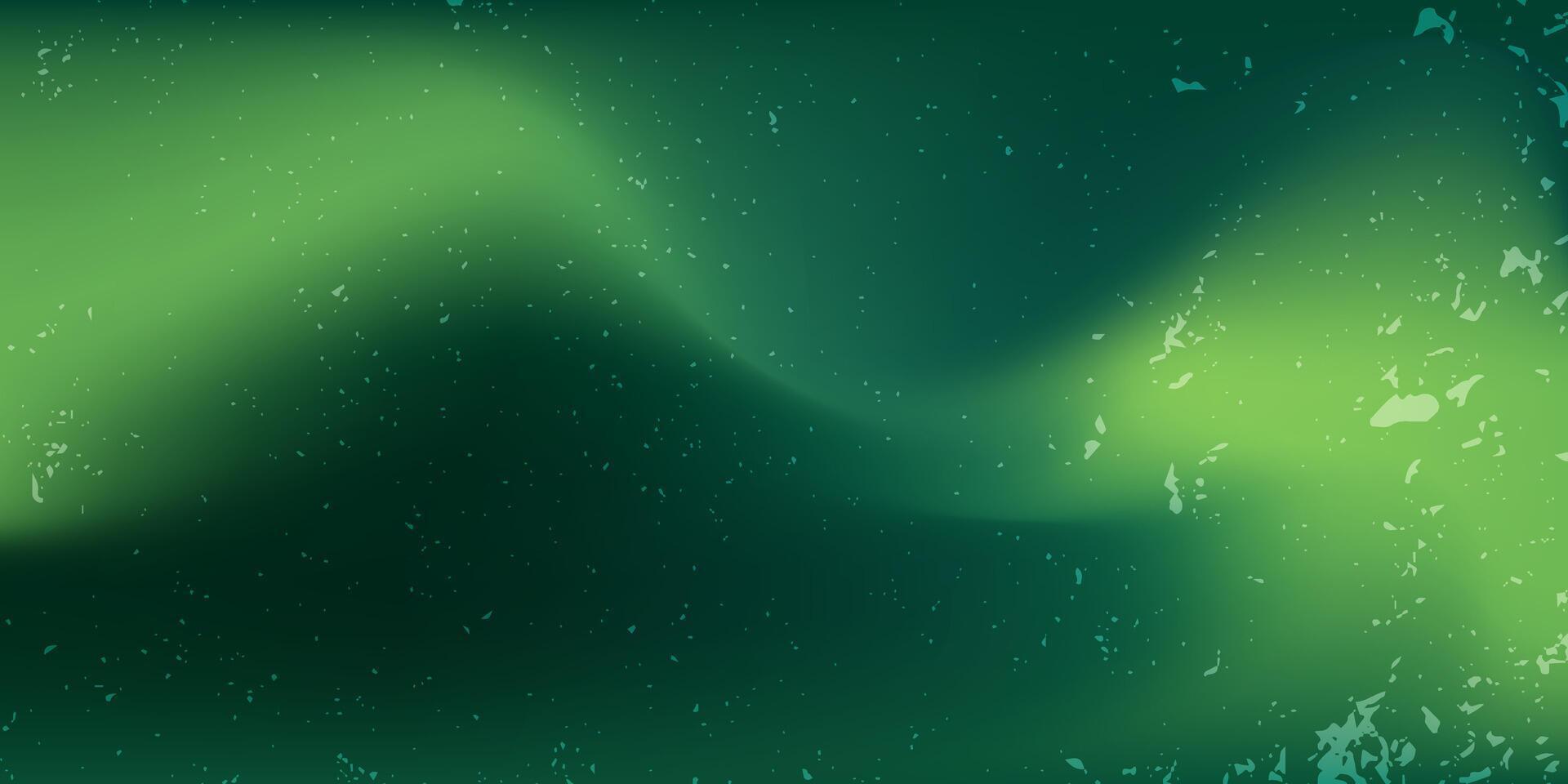 Abstract Green Gradient Background with Grunge Texture and Light Streaks. vector