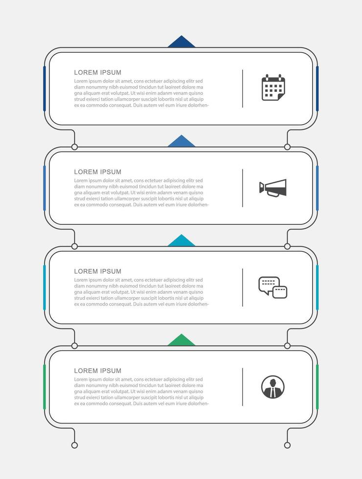 Business presentation timeline infographic with 4 process steps. vector