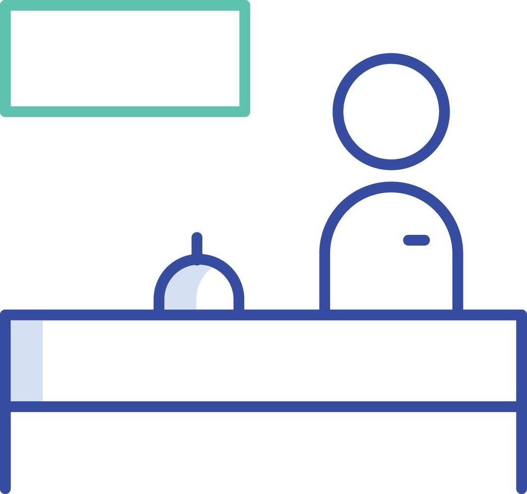 front desk outline color icon design vector