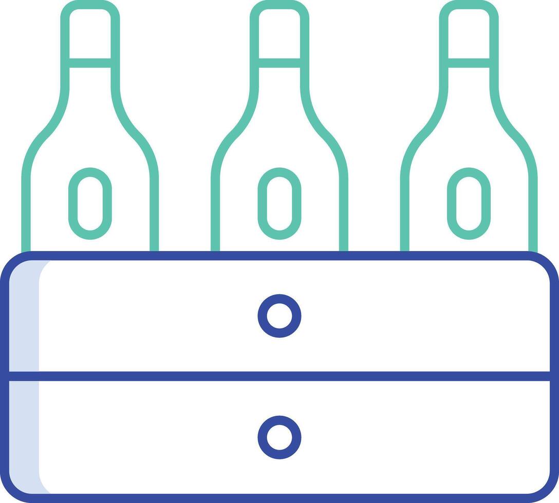 wine bottles box outline color icon design vector