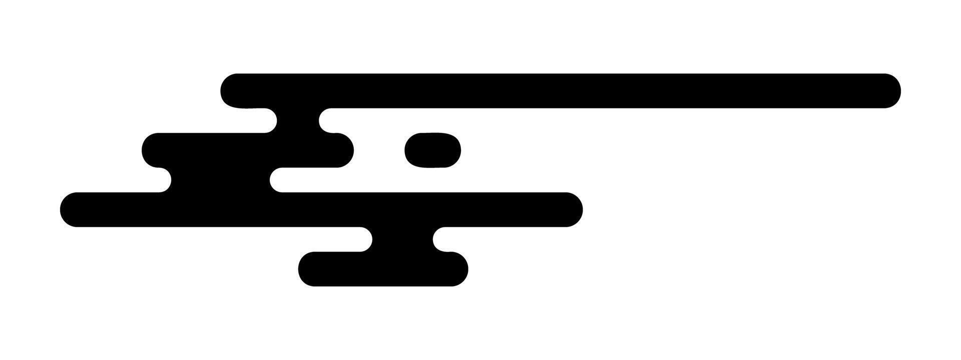 Cloud shape in oriental style. Traditional Asian ornament. Simple abstract wind form isolated on white background. graphic illustration vector