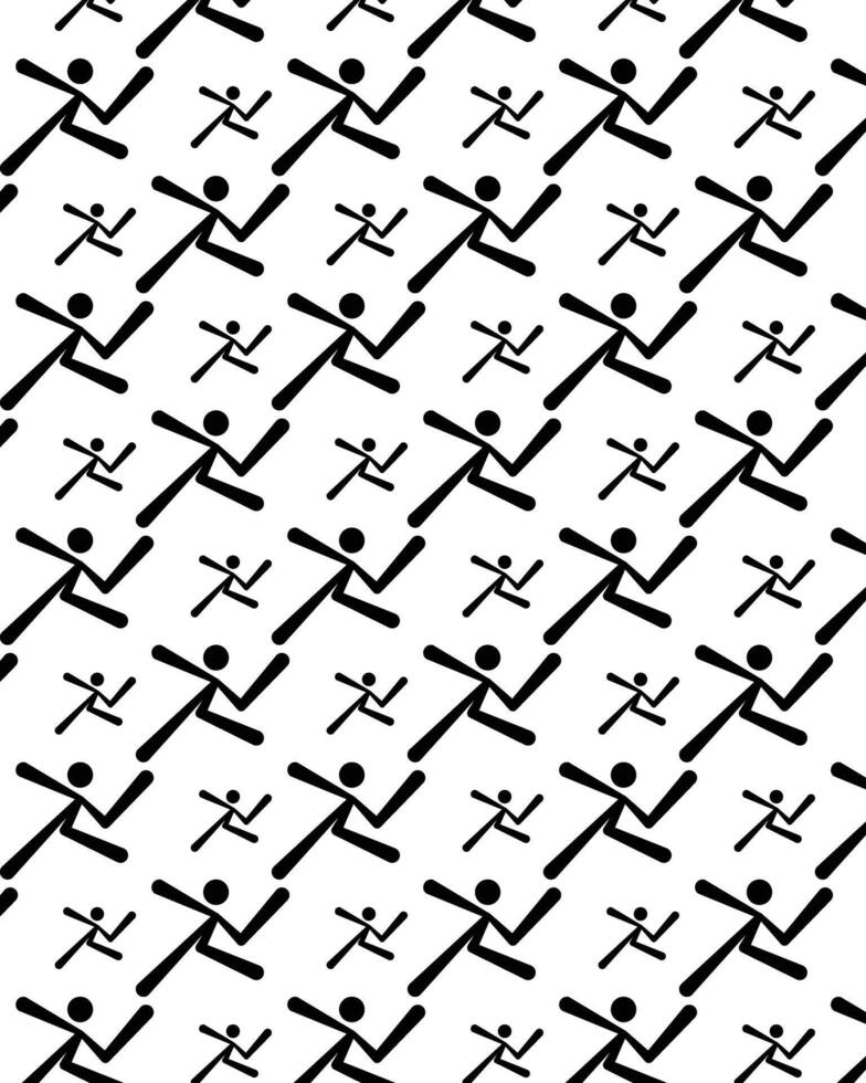 Running person symbol pattern design with black and white color for background. vector