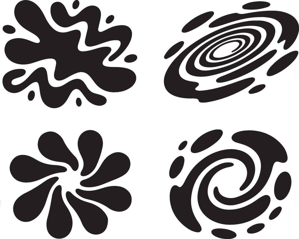 Ink Splatters Stain Blots. Set of Various Ink Splashes Shapes Collection. vector