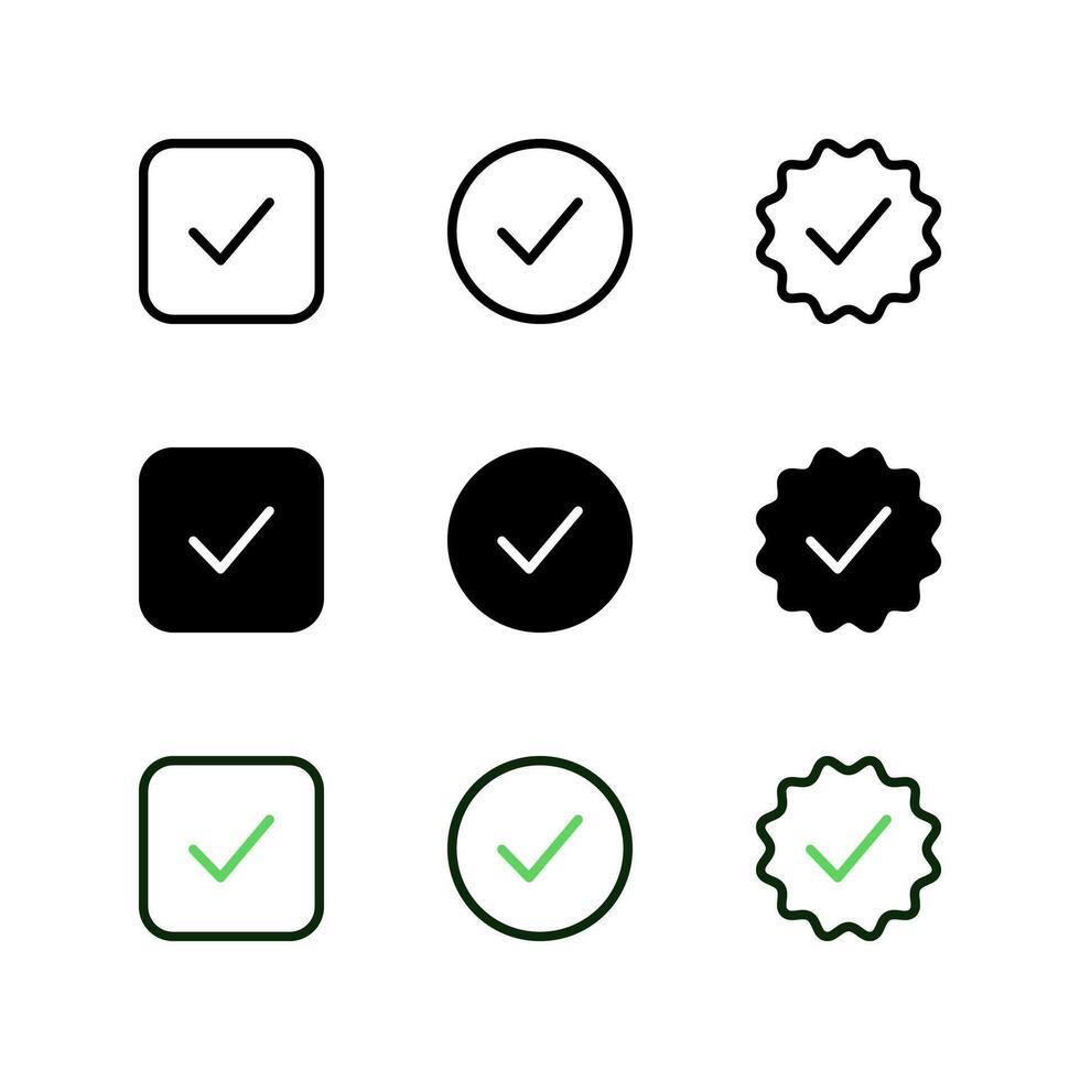 Checkmark icon . Check icon. Yes icon. Complete, Correct, Yes, Tic icon. Icon . vector