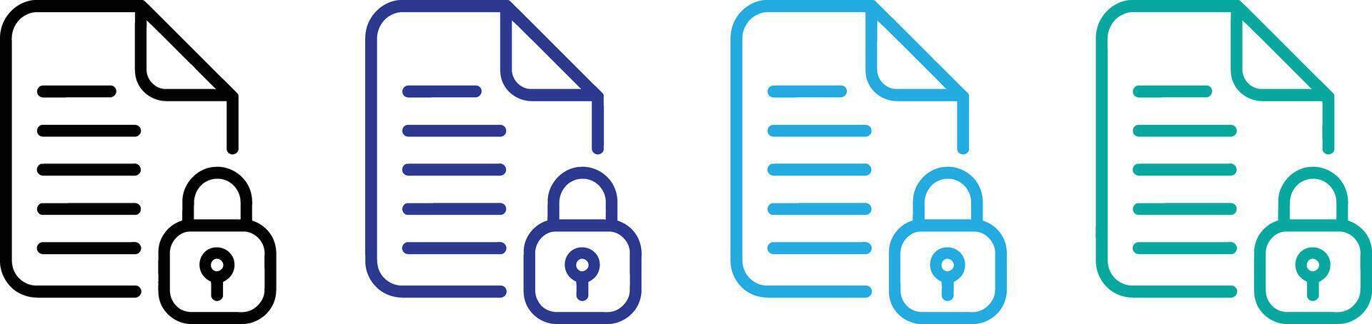 Document with lock icon, representing security, privacy, and data protection, isolated on transparent background vector