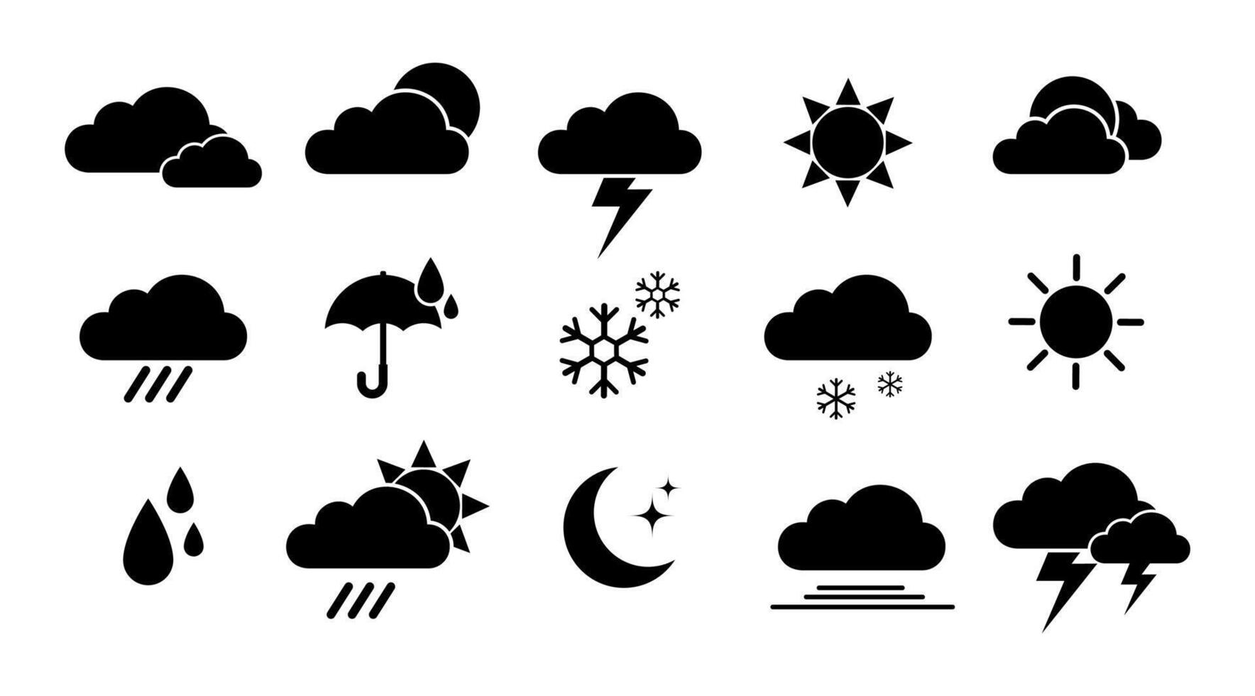 Isolate Weather Icon set, Rainy, Sunny, Cloudy symbol with Trasparent background, Modern minimal illustration for Business and Deciration. vector