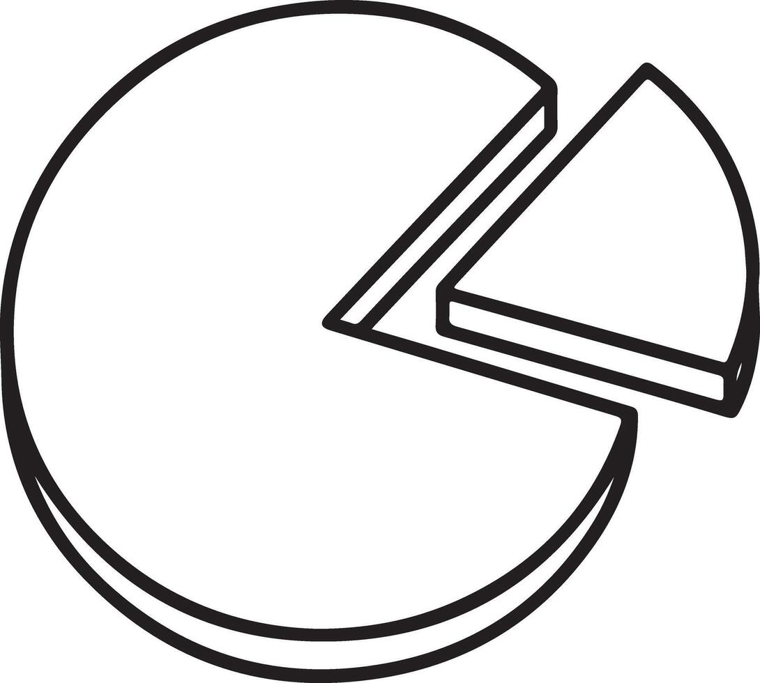 Simple pie chart icon showing one slice separated vector