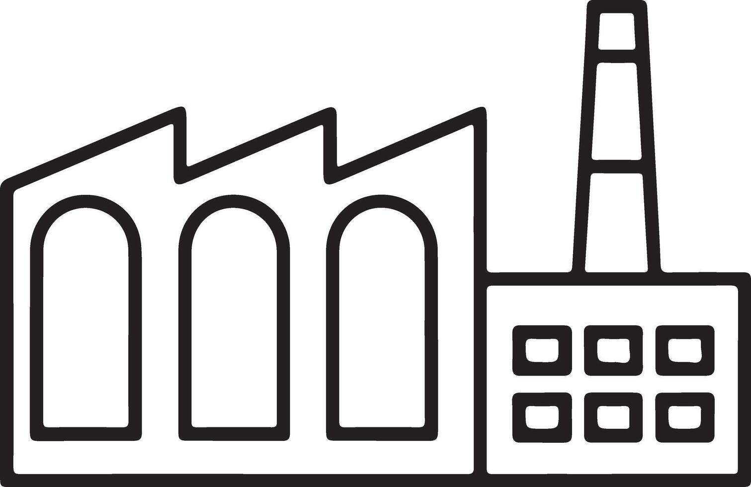 Simple factory building icon simple industrial building silhouette for design projects vector