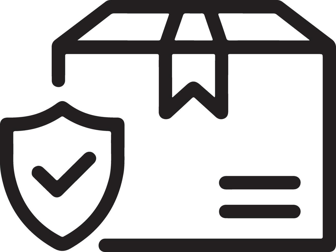 Secure delivery icon with shield and checkmark on package vector