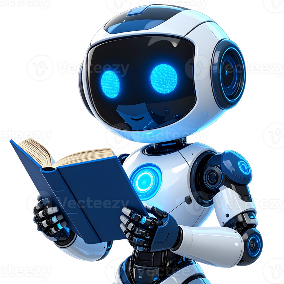 A Charming Robot Engrossed in Reading Exploring the Fusion of Technology and Knowledge png