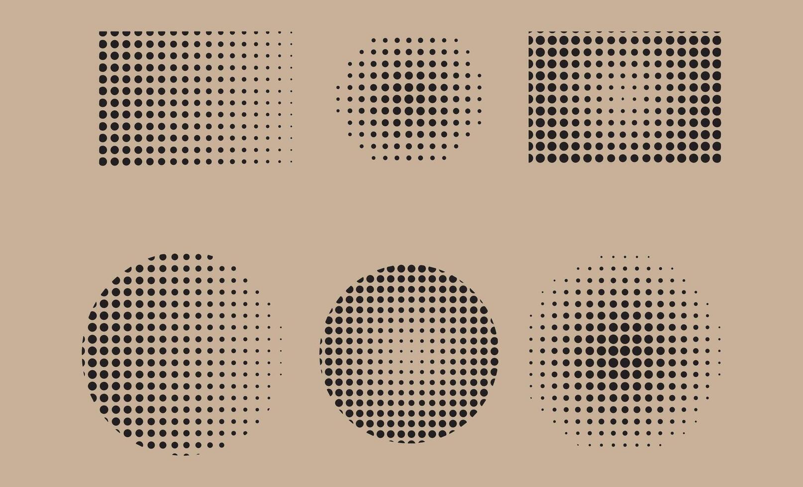 Geometric halftone dot patterns on a textured background vector