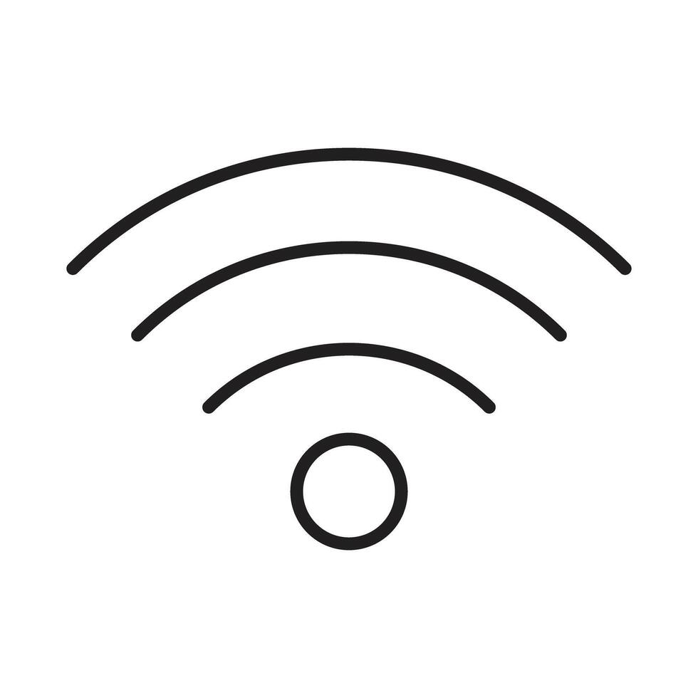 Simple Wi-Fi Signal Line Art Icon, Symbol for Internet and Wireless Connectivity. vector