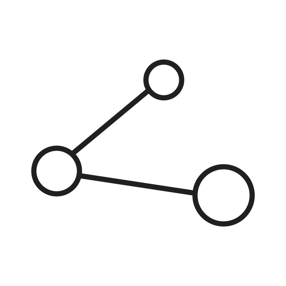 Simple Share Line Art Icon, Symbol for Social Media and Web Connection. vector
