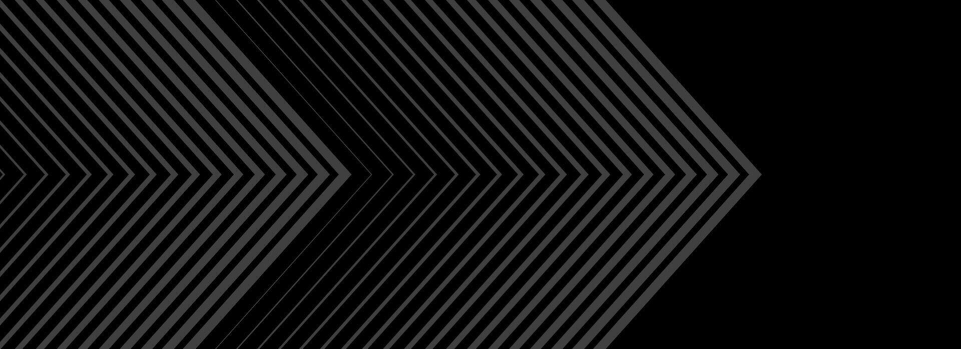 Black line arrow background. Linear triangle repeated pattern. Thin to thick gradation stripe backdrop for poster, cover, banner. Masculine sporty design. Striped halftone gradient wallpaper. vector