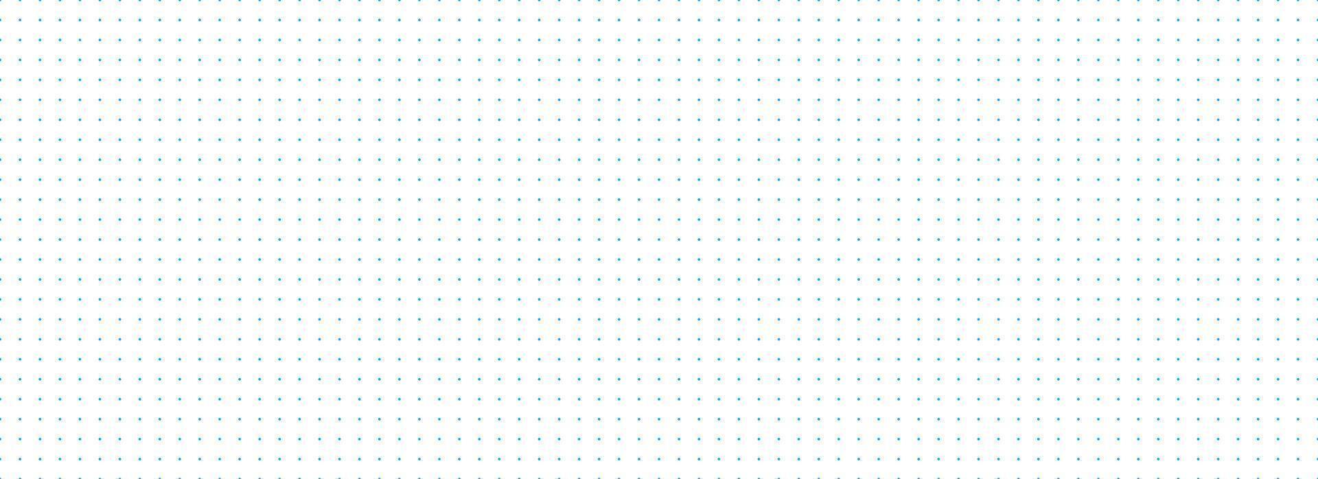 Planer page with blue dotted grid. Seamless checkered paper pattern. Bullet journal notebook background. Simple square graph texture. School math lined sheet wallpaper. Repeating workbook paper vector