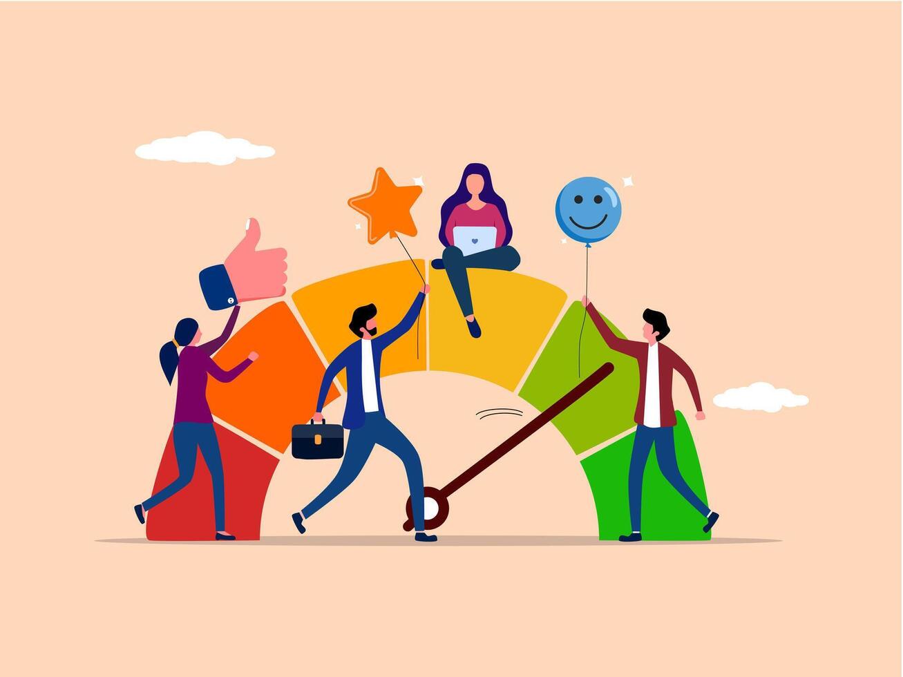 Performance Measurement, Acceptance, Business Team Rating and Appreciation vector