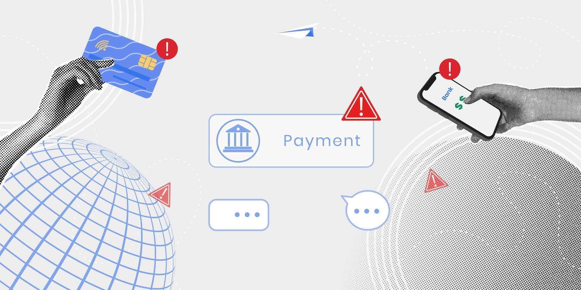 Digital payment security illustration vector