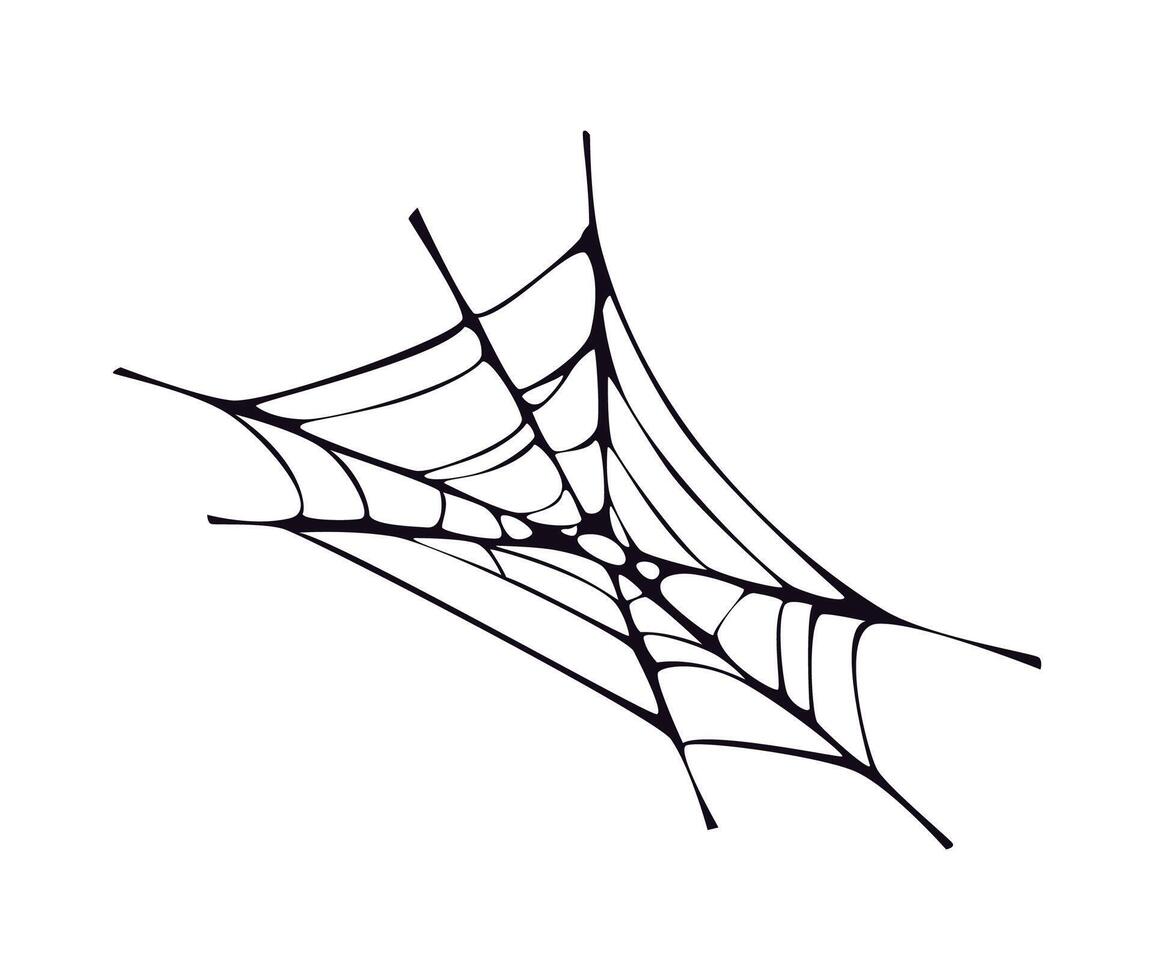 Cartoon Halloween spooky cobweb or spider web net vector