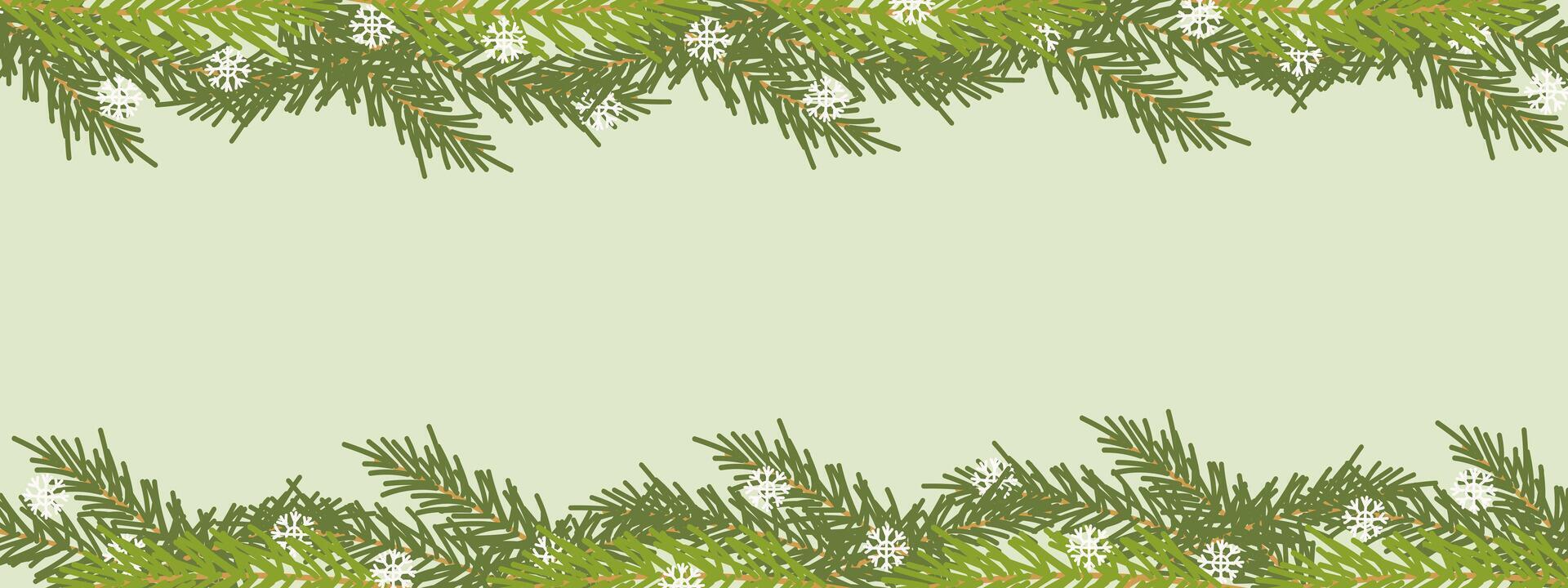 Christmas frame with fir tree branches, green banner of New Years , empty space for insertion. vector