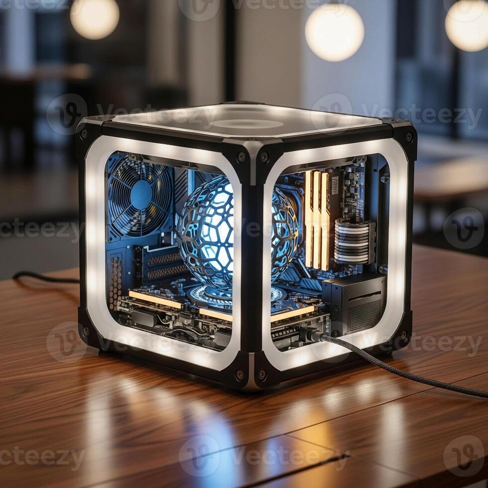 A computer case with a light on it photo