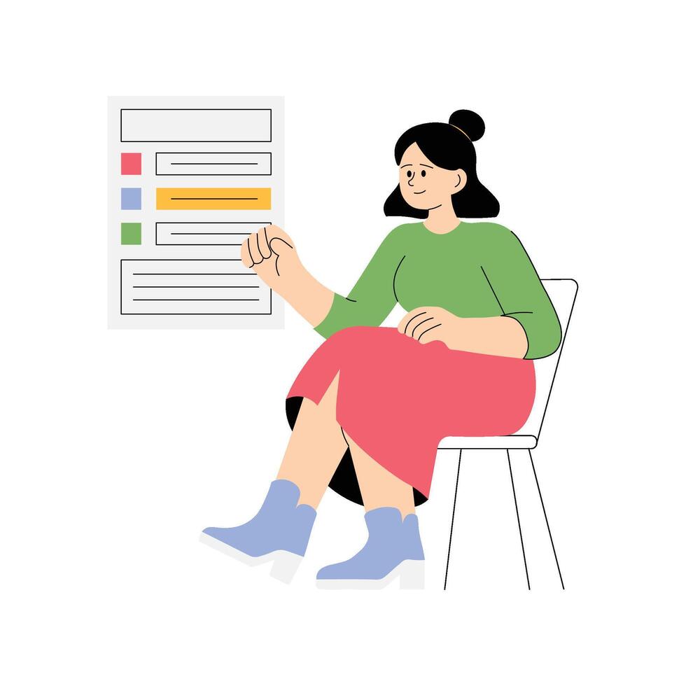 Screening and managing job applications via app illustration vector