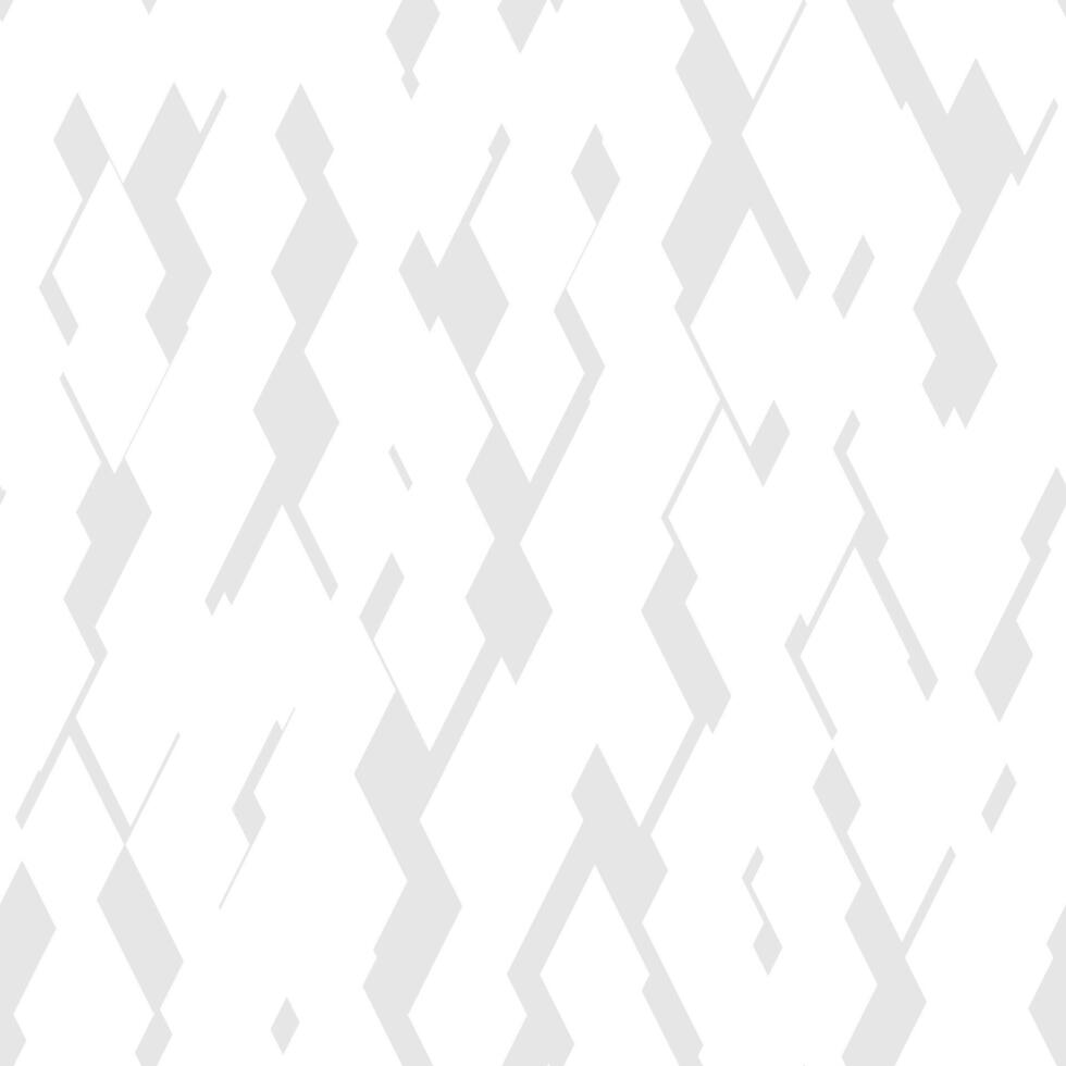 Gray abstract geometric seamless pattern. Random zigzag curved shapes on white background. Minimalist ornament. Monochrome white grey background vector