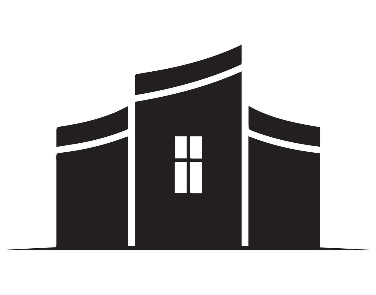 Abstract Building Icon with Square Window architecture vector