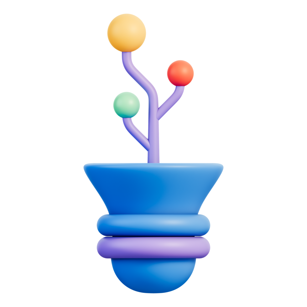 Data growth tree with connected nodes and branching structure for network analytics, visualization and performance insight, scalable model for digital expansion and system development 3d illustration png