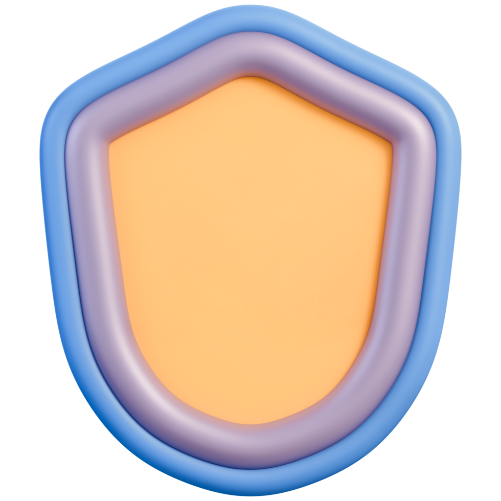 segurança escudo crachá ícone para proteção, privacidade e cíber segurança com criptografia, firewall, autenticação, conformidade, rede para aplicativo ui ux, 3d ilustração, transparente fundo png