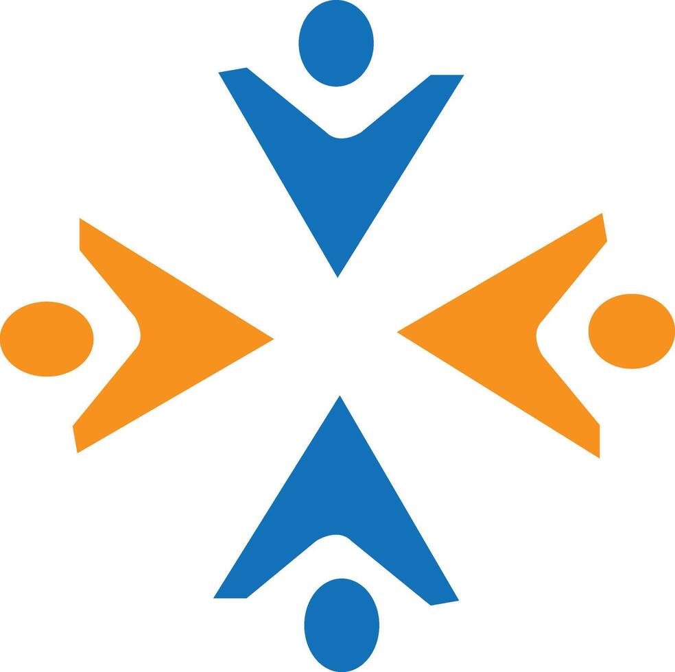 Abstract People Unity Logo Design Interconnected Human Figures Symbolizing Teamwork, Community, and Collaboration for Corporate, Non Profit, and Social Organizations vector