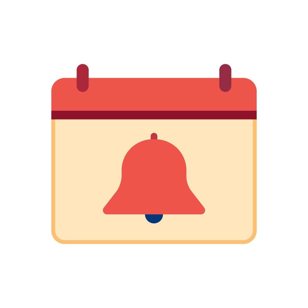 Calendar design with bell icon used for time notification, appointment alert or schedule reminder vector