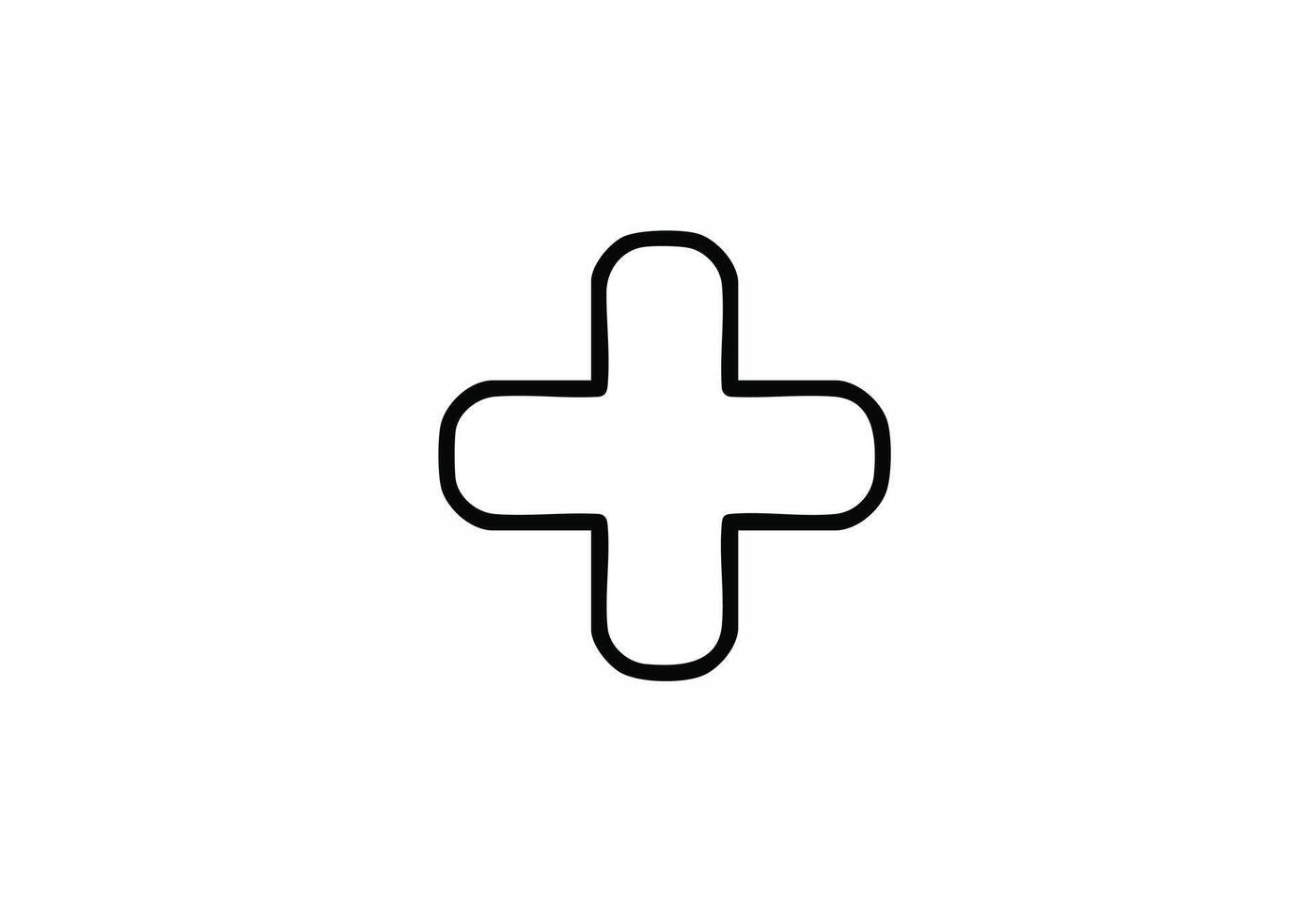 Simple, modern plus sign icon perfect for adding elements, connections, or increasing value in designs vector