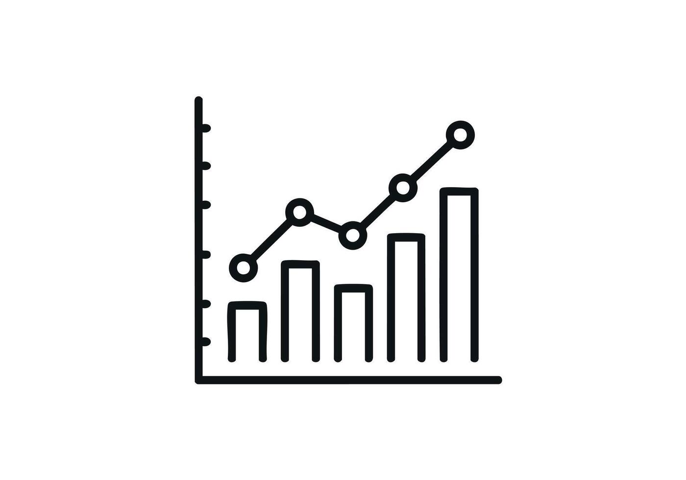 Dynamic graph chart showcasing business growth and upward trends, ideal for presentations or financial reports highlighting positive outcomes vector