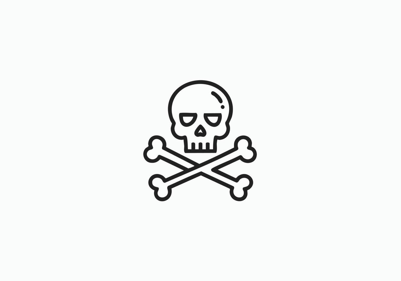 Bold skull and crossbones icon conveys danger and warning, perfect for Halloween or edgy designs, adding a touch of rebellious spirit to any project vector