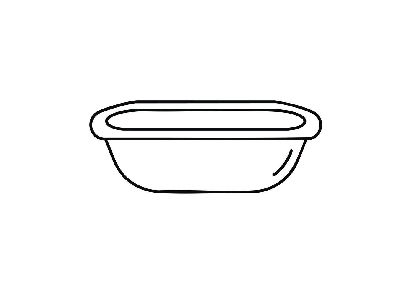 Minimalist outline of a bowl, perfect for food prep or design projects, clean simple kitchenware element for cooking and creative presentations vector