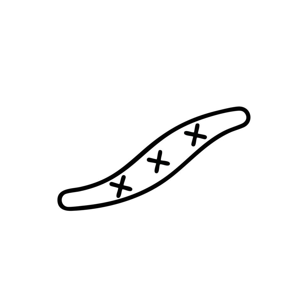 Minimalist line art illustration of a stylized seed pod with distinctive markings, perfect for botanical designs, nature-themed graphics, or simple icons vector