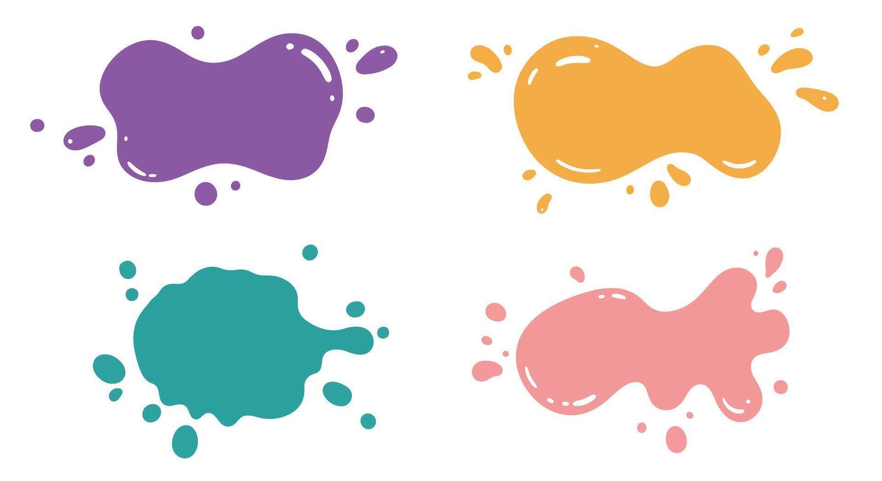 Colorful liquid blobs and splashes in abstract shapes. vector