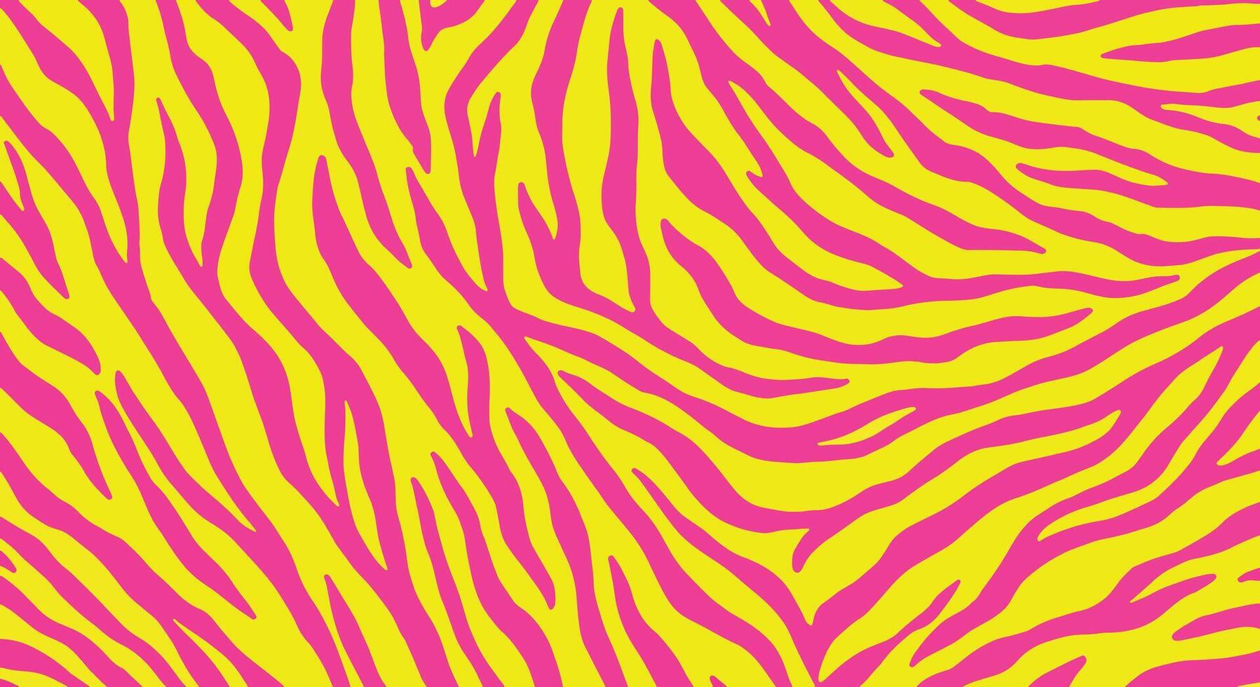 Vibrant Abstract Zebra Stripe Pattern in Neon Pink and Yellow vector