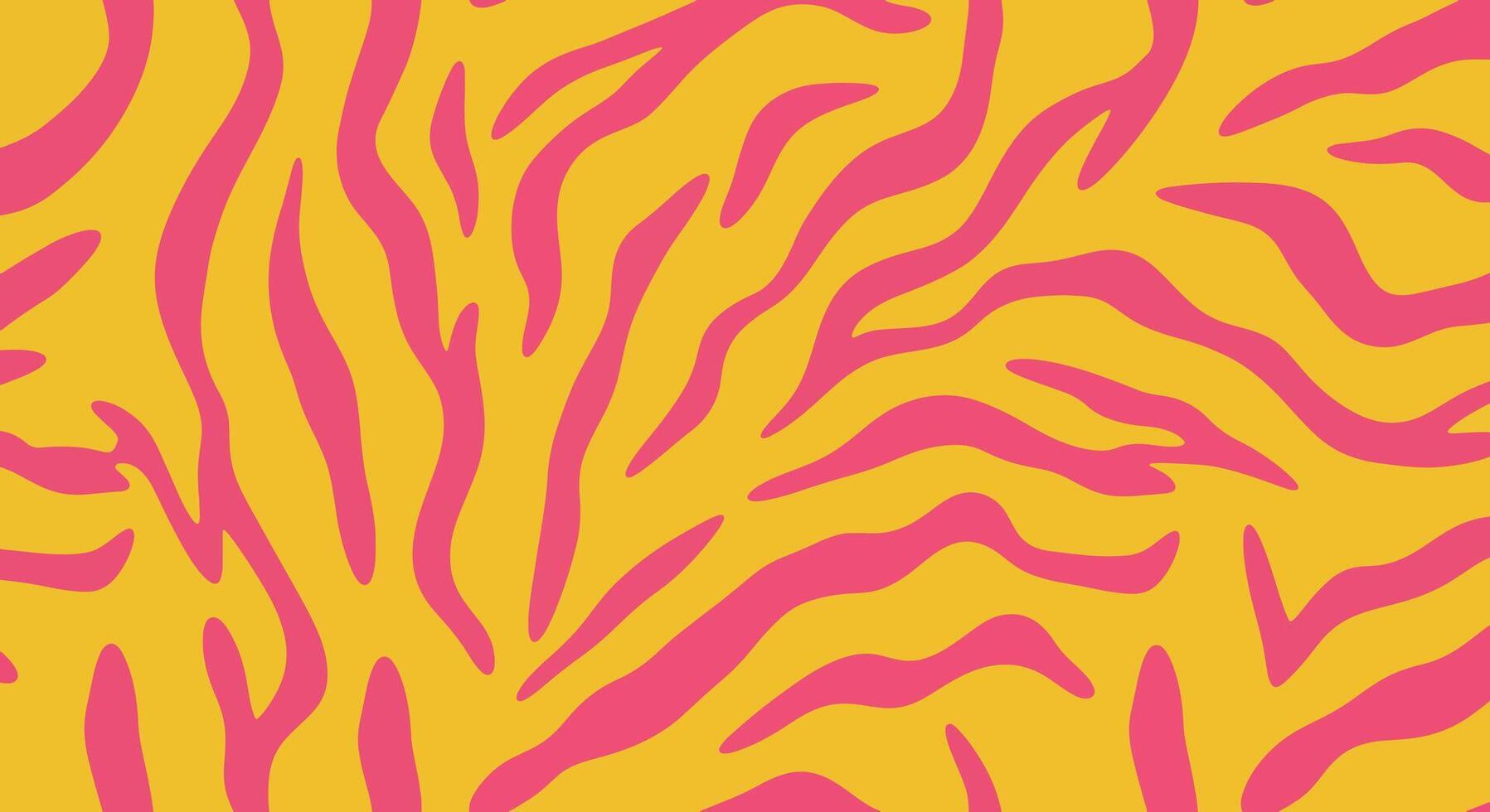 Vibrant Yellow and Pink Abstract Zebra Stripe Pattern. vector