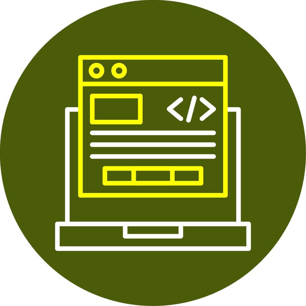 línea de programación icono de dos colores vector