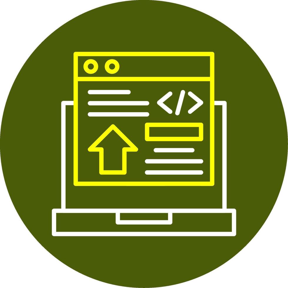 icono de dos colores de la línea de desarrollo frontend vector