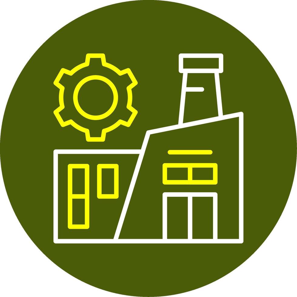Factory Minimal Line Two Color Icon vector