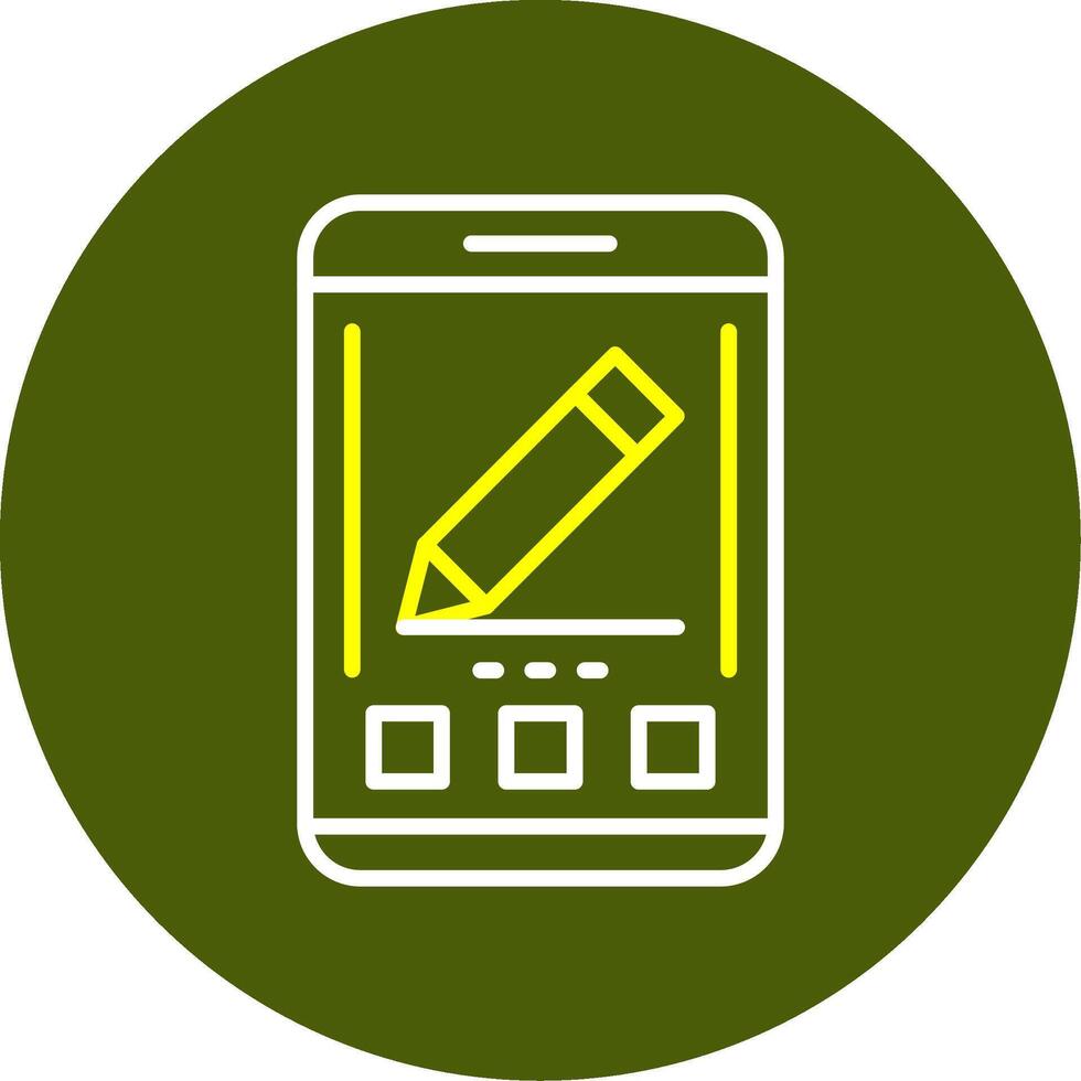 Edit Mobile Interface Minimal Line Two Color Icon vector