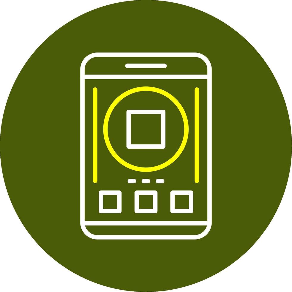 Stop Mobile Interface Minimal Line Two Color Icon vector