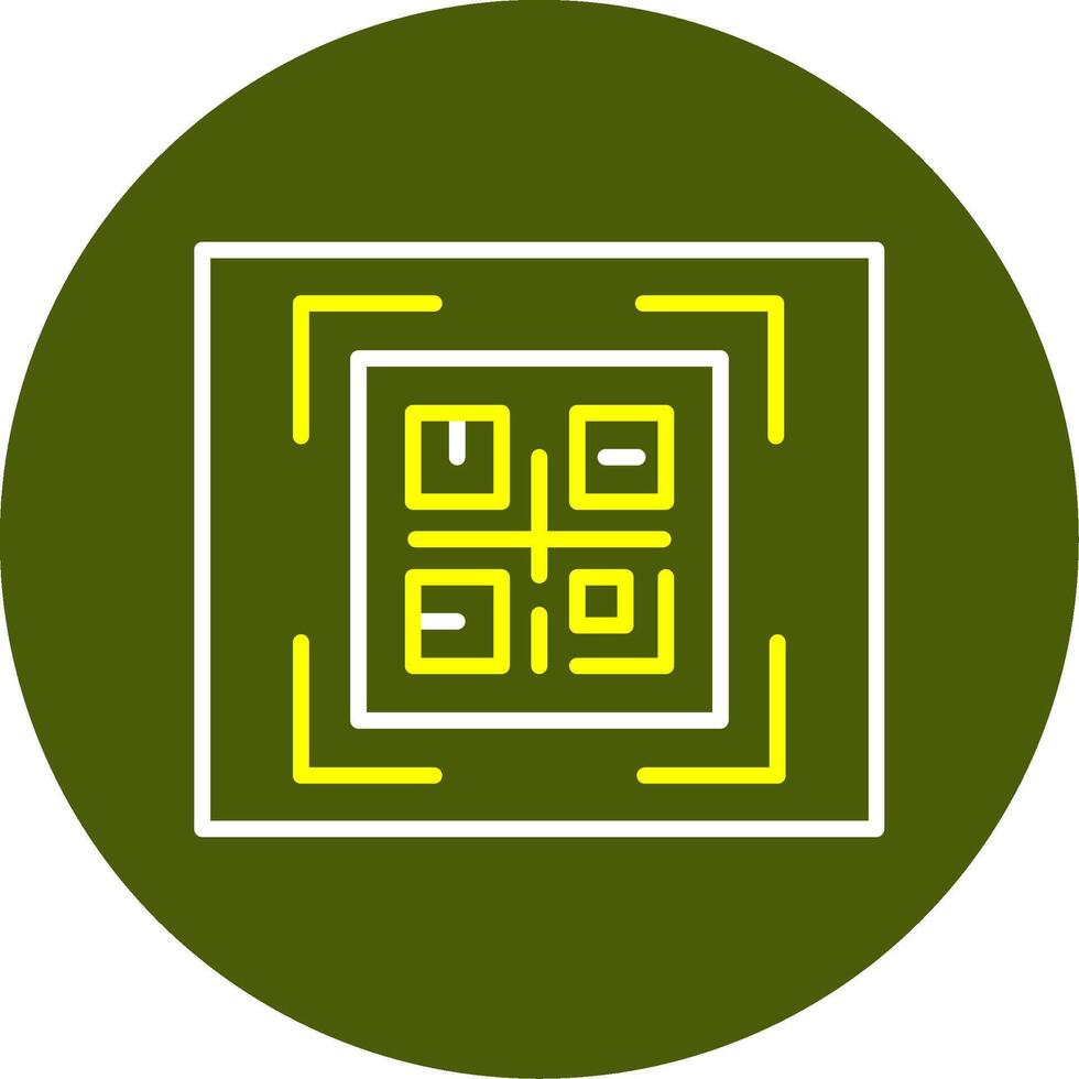 QR Code Minimal Line Two Color Icon vector