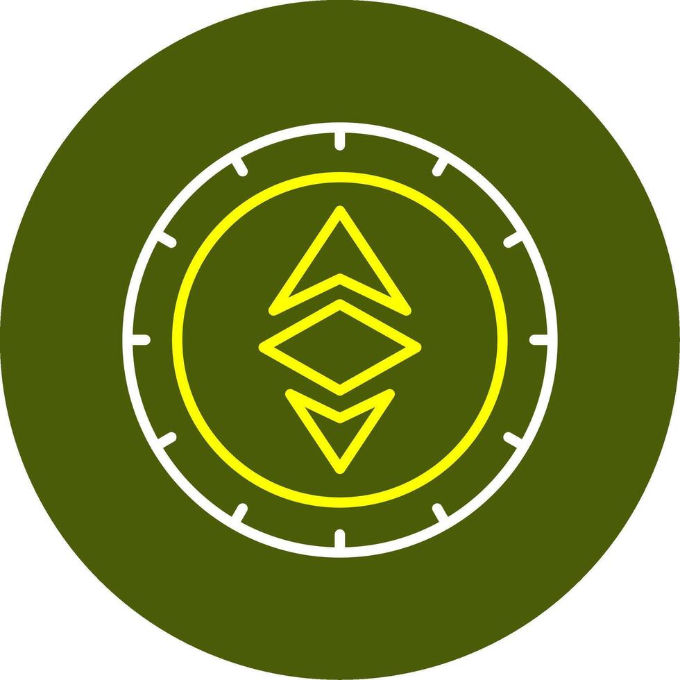 ethereum mínimo línea dos color icono diseño vector