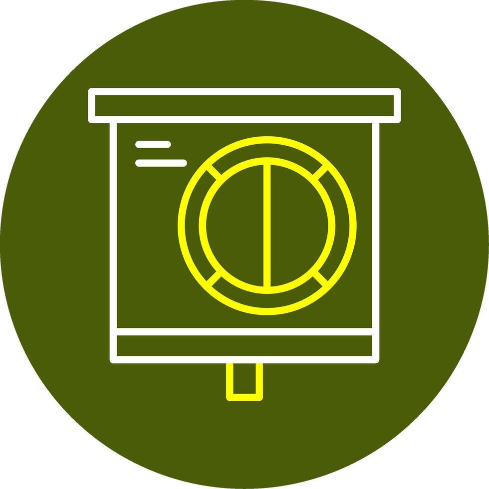 Half Pie Chart Minimal Line Two Color Icon vector