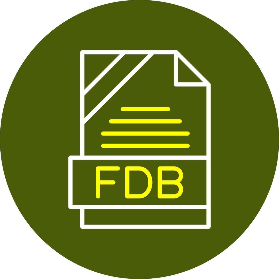 fdb formato mínimo línea dos color icono vector