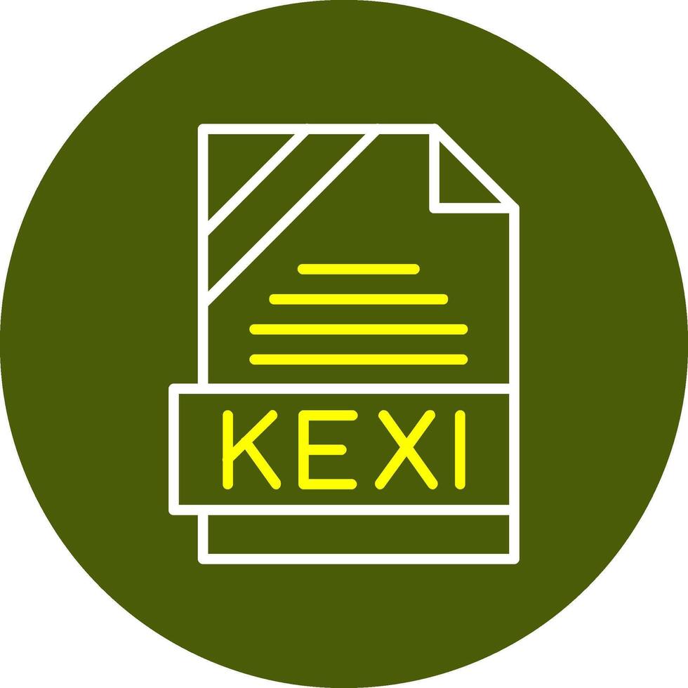 kexi formato mínimo línea dos color icono vector